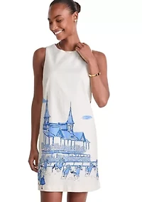 Women's Sleeveless Linen Toile Shift Dress