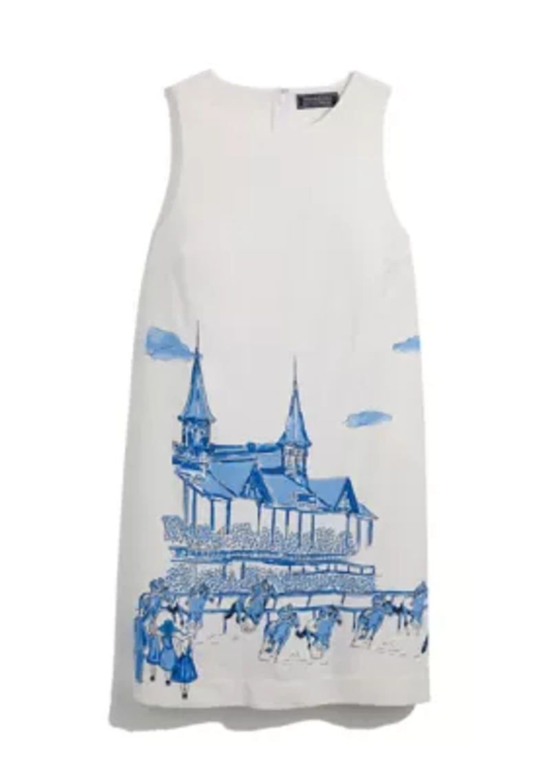 Women's Sleeveless Linen Toile Shift Dress