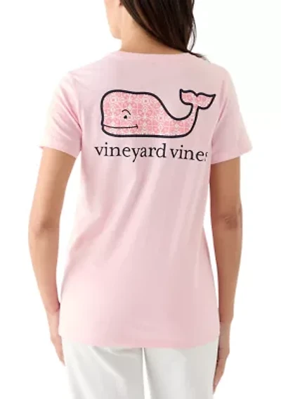Women's Short Sleeve Whale Fill Pocket Graphic T-Shirt