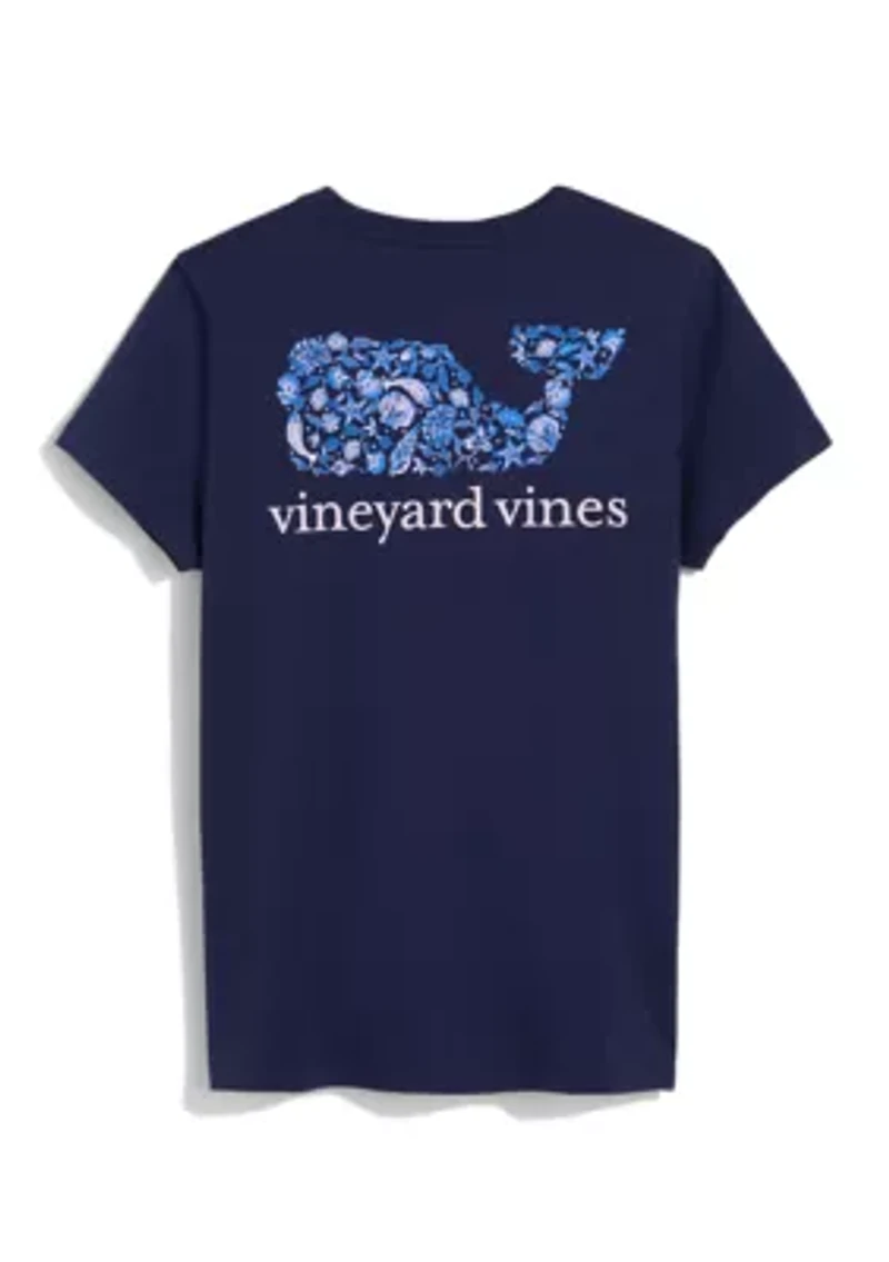 Women's Short Sleeve Whale Fill Pocket Graphic T-Shirt