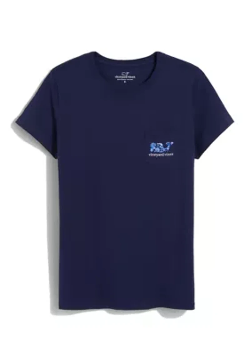 Women's Short Sleeve Whale Fill Pocket Graphic T-Shirt