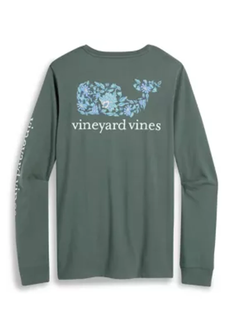 Long Sleeve Floral Fill Pocket T-Shirt