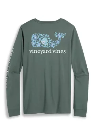 Long Sleeve Floral Fill Pocket T-Shirt