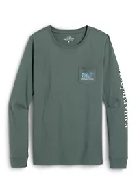 Long Sleeve Floral Fill Pocket T-Shirt