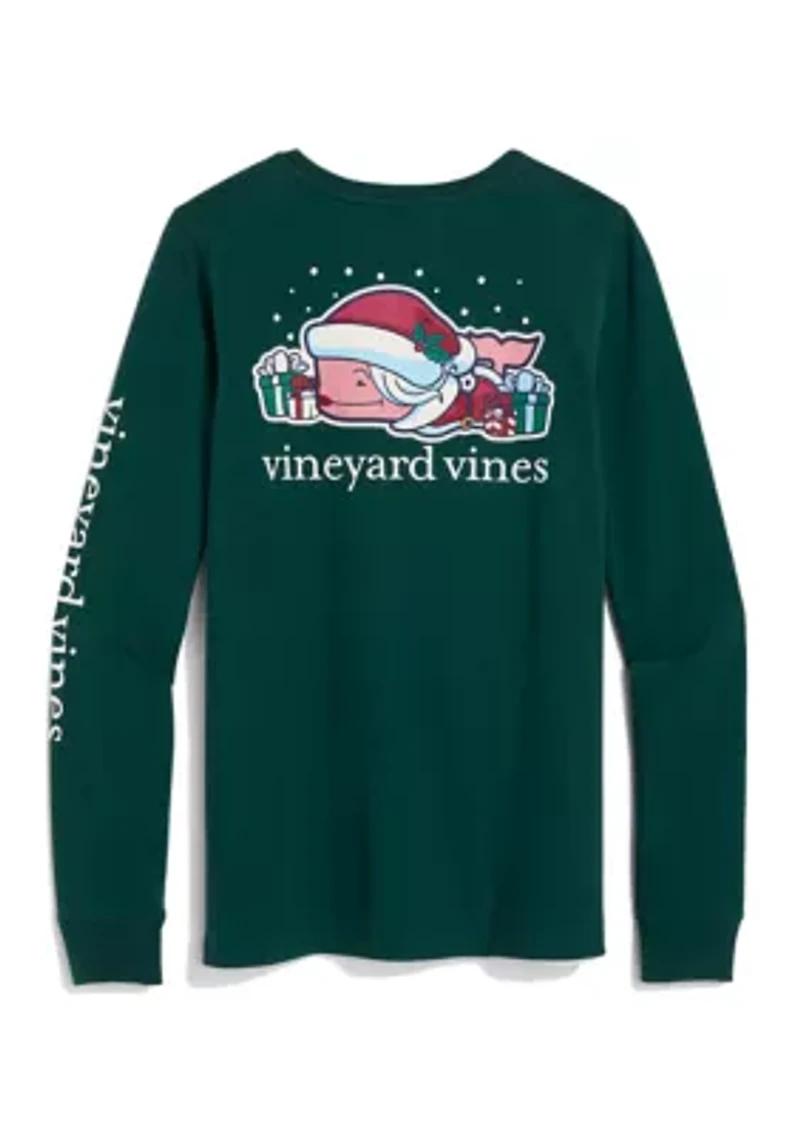 Women's Long Sleeve Mrs. Claus Whale Logo Graphic T-Shirt