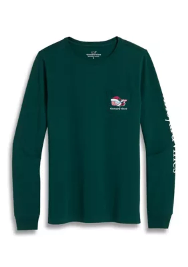Women's Long Sleeve Mrs. Claus Whale Logo Graphic T-Shirt