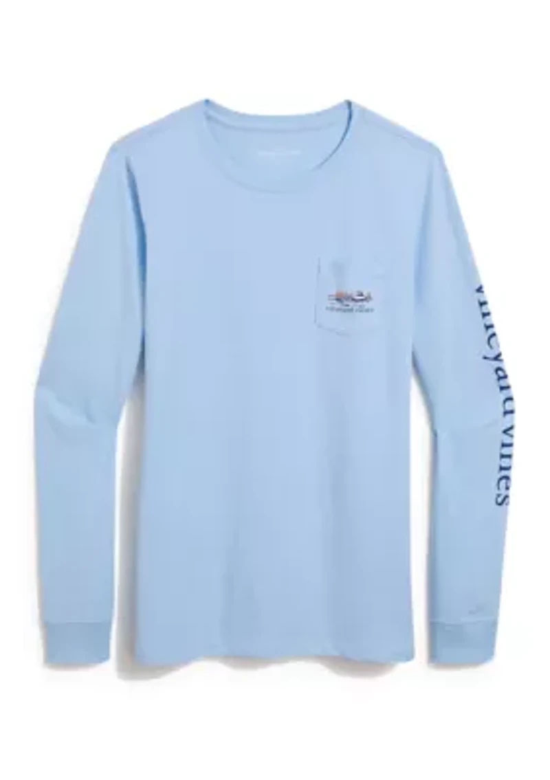 Long Sleeve Fall Pocket Graphic T-Shirt