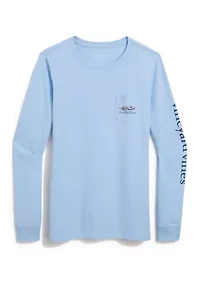 Long Sleeve Fall Pocket Graphic T-Shirt