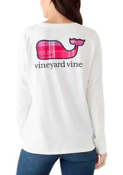 Party Plaid Whale Long Sleeve Pocket Shirt