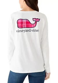 Party Plaid Whale Long Sleeve Pocket Shirt