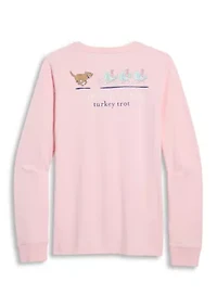 Women's Long Sleeve Thanksgiving Turkey Trot Graphic T-Shirt