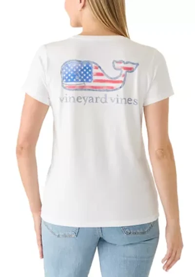 Women's USA Whale Graphic Pocket T-Shirt