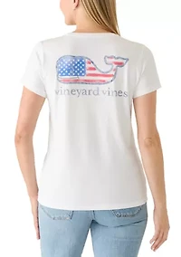 Women's USA Whale Graphic Pocket T-Shirt