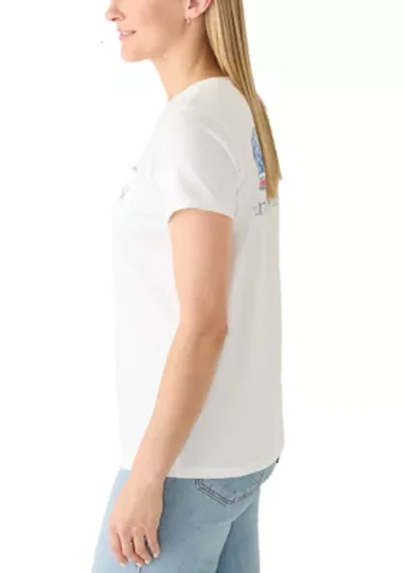 Women's USA Whale Graphic Pocket T-Shirt