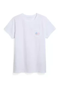 Women's Flower Flag Graphic Pocket T-Shirt