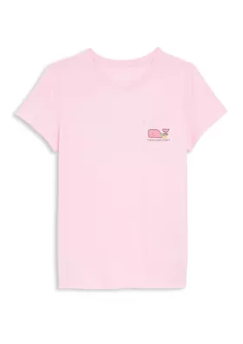 Women's Short Sleeve Whale Graphic Pocket Shirt