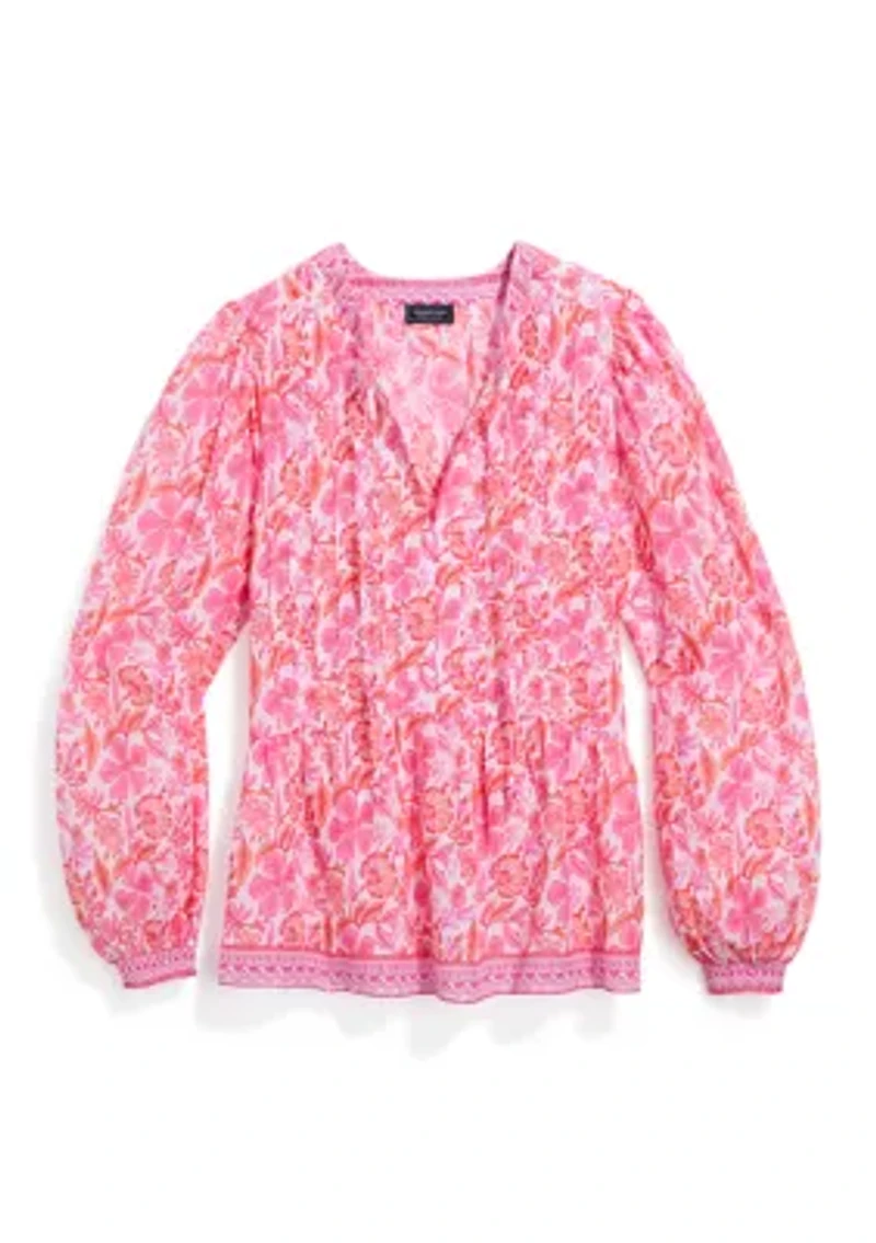 Women's Long Sleeve Nora Pintuck Top