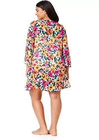 Gradient Floral Cover Up