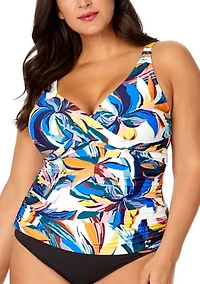 Plus Riviera Floral Underwire Tankini Top