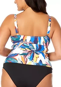 Plus Riviera Floral Underwire Tankini Top