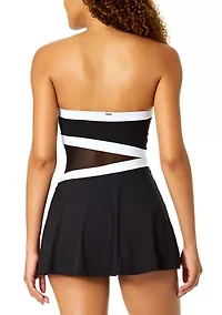 Women's Gabor Mesh Paneled Strapless Swimdress