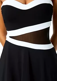 Women's Gabor Mesh Paneled Strapless Swimdress