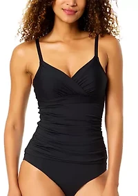 Solid D Cup Tankini Swim Top