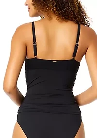 Solid D Cup Tankini Swim Top