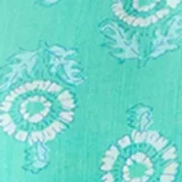 Women's 3/4 Sleeve Border Print Top