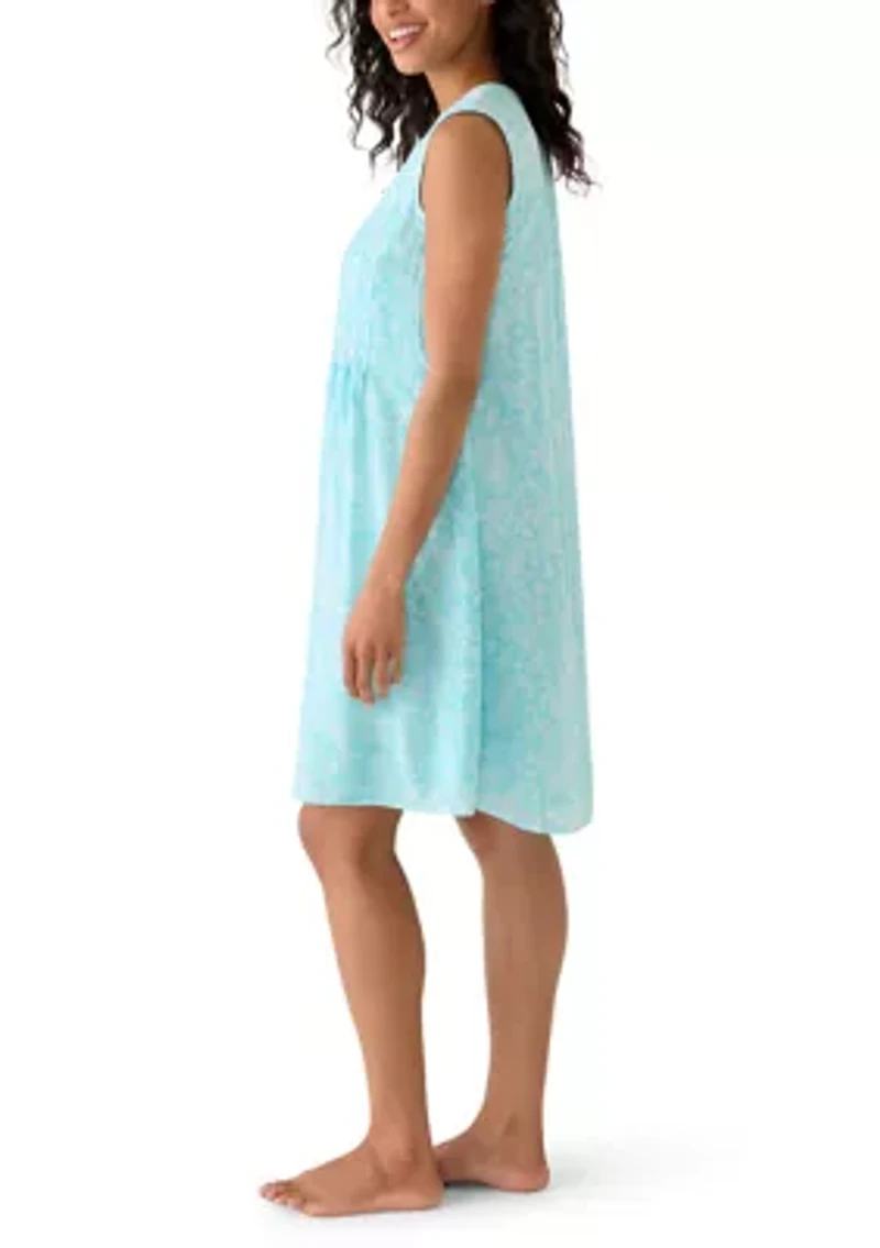 Women's Henley Slub Knit Print Dress
