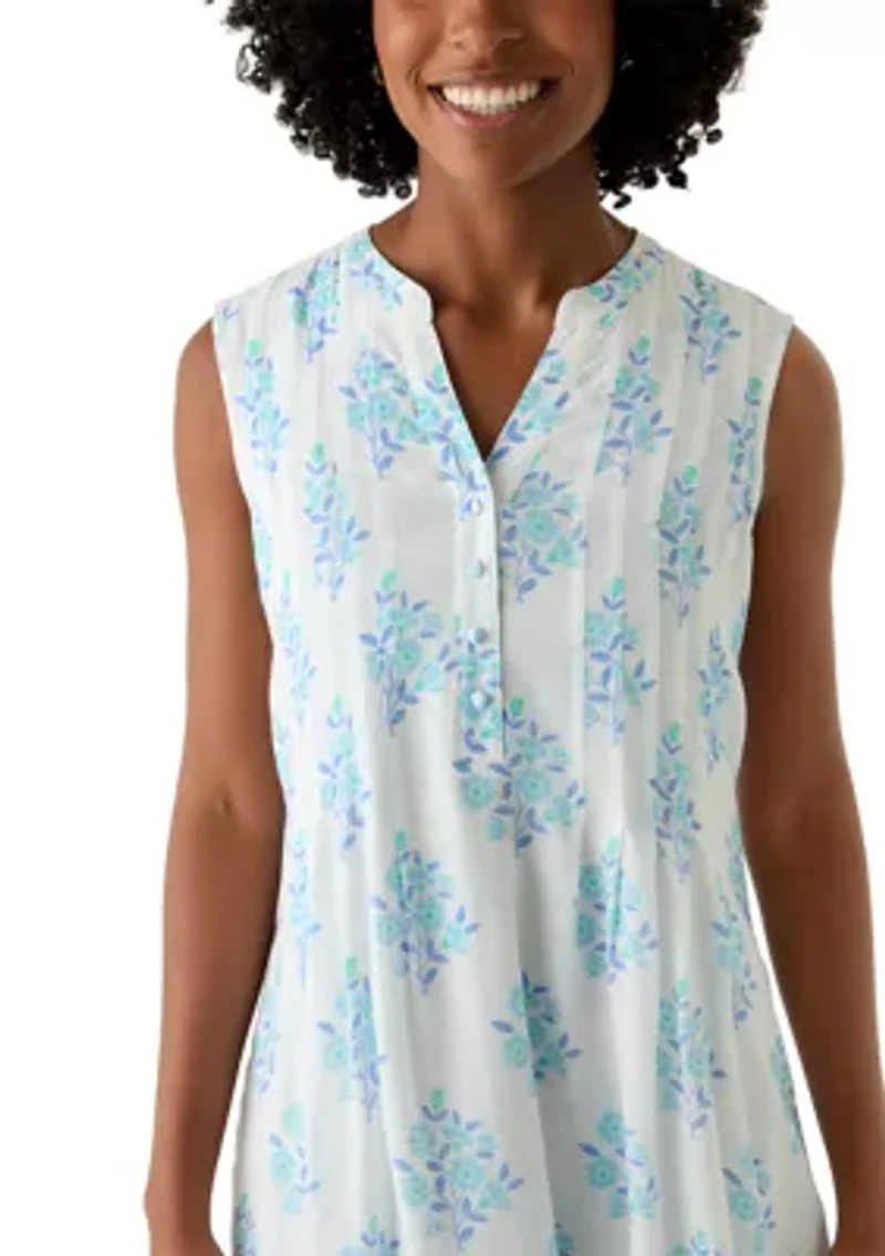 Women's Henley Slub Knit Print Dress