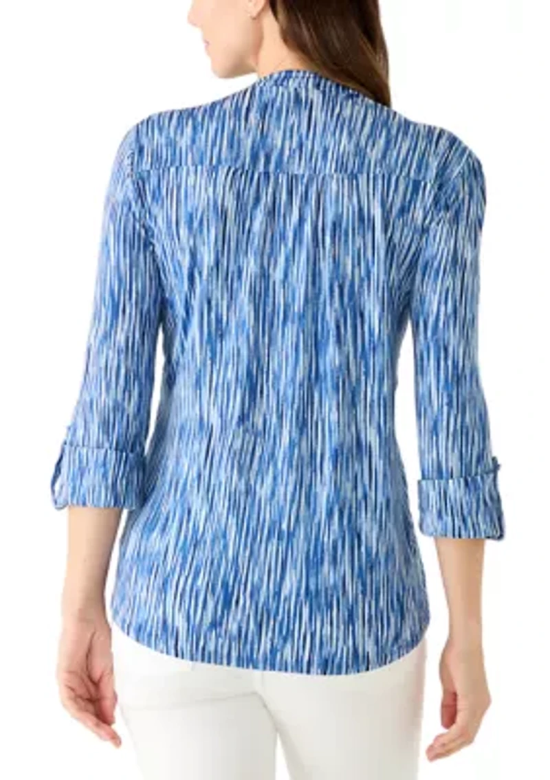 Women's 3/4 Sleeve Knit Henley Top