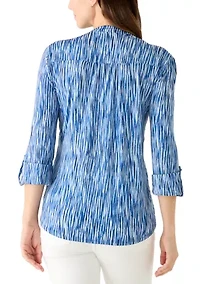 Women's 3/4 Sleeve Knit Henley Top