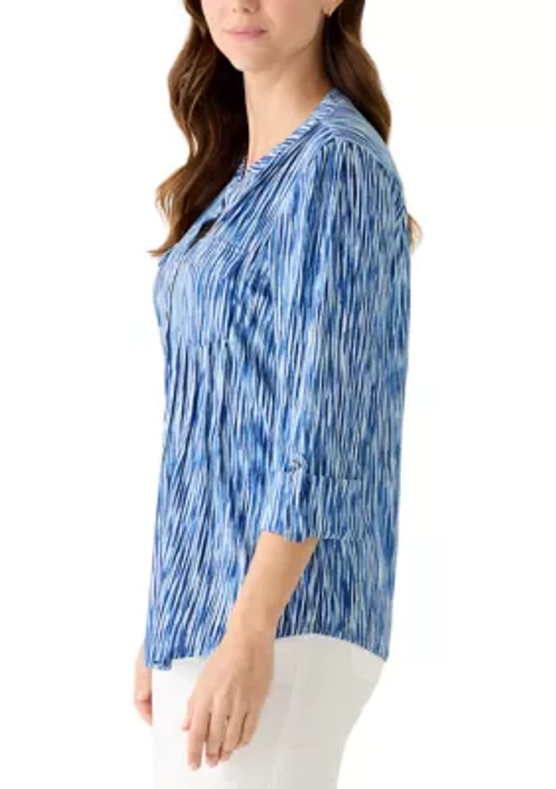 Women's 3/4 Sleeve Knit Henley Top