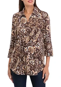Women's 3/4 Sleeve Printed Tunic