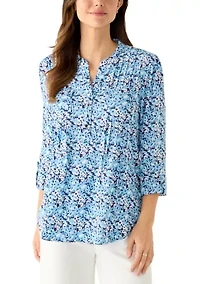 Women's Knit Henley Top with Pockets