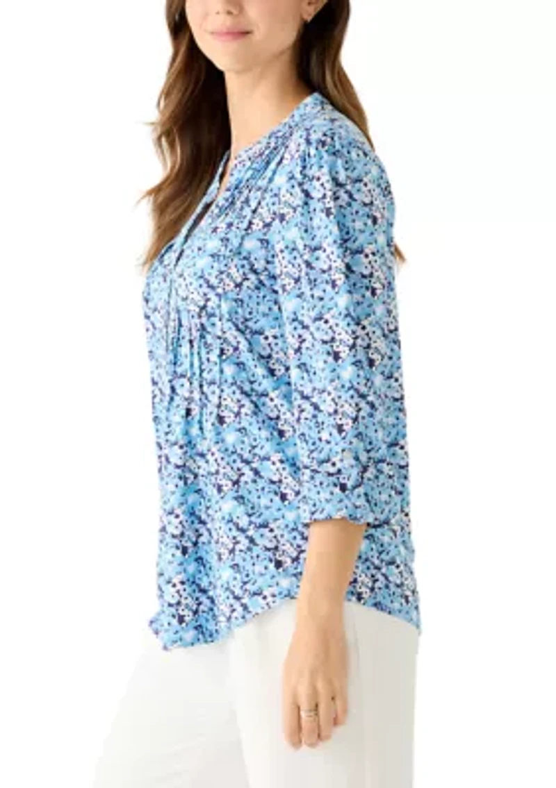 Women's Knit Henley Top with Pockets