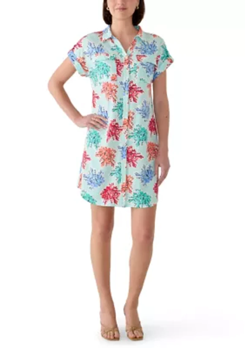 Women's Short Sleeve Camp Shirtdress