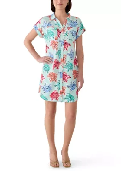 Women's Short Sleeve Camp Shirtdress