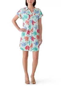 Women's Short Sleeve Camp Shirtdress