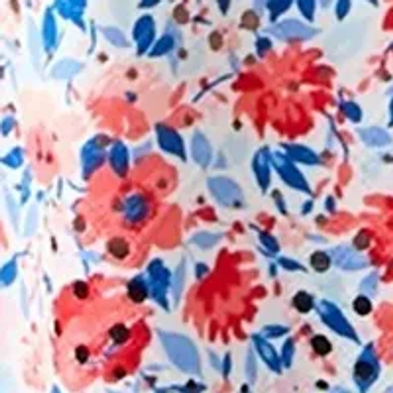 Women's Short Sleeve Printed Knit Henley Top