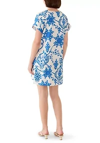 Women's Dolman Sleeve Split Neck Dress