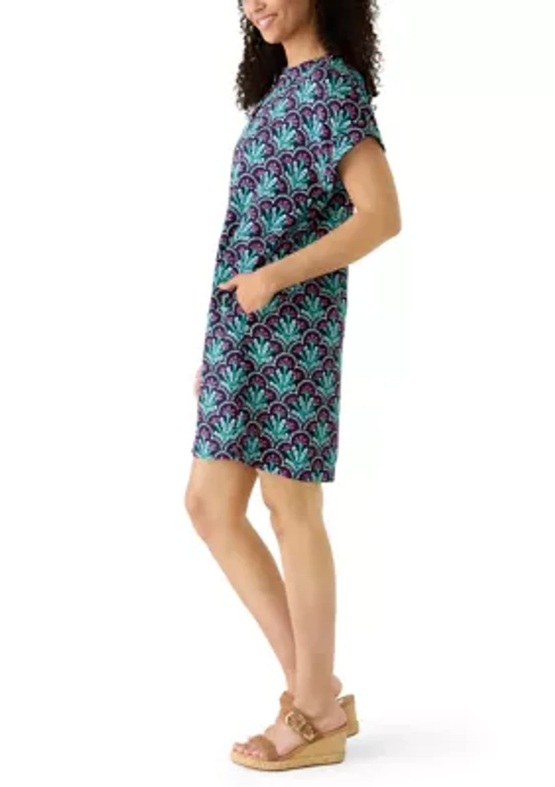 Women's Short Dolman Sleeve Split Neck Dress