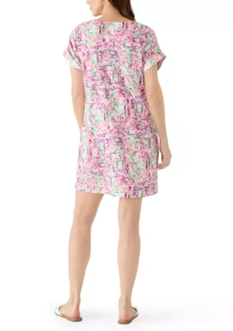 Petite Dolman Sleeve Split Neck Dress