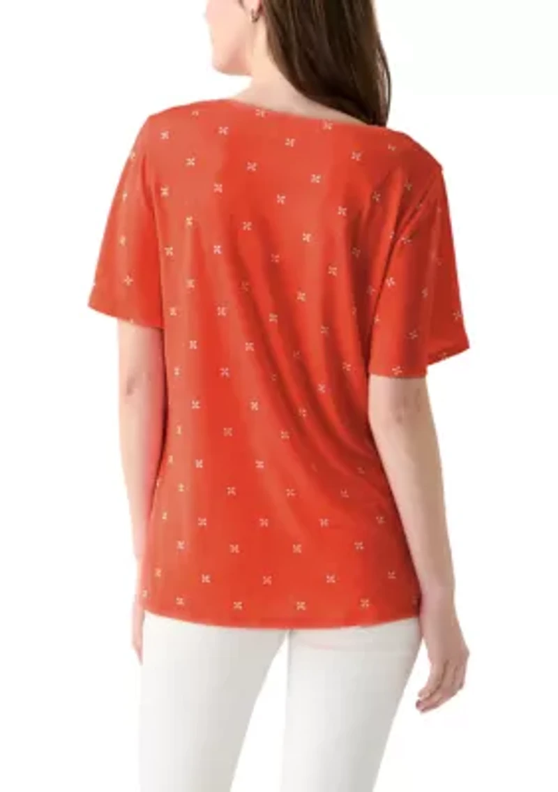 Women's Flutter Sleeve Button Front Top