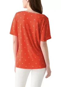 Women's Flutter Sleeve Button Front Top