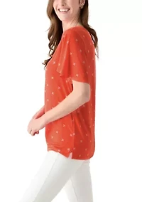 Women's Flutter Sleeve Button Front Top