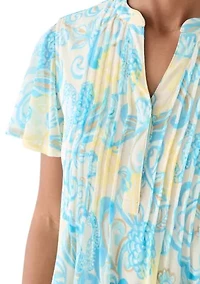 Women's Printed Mesh Top