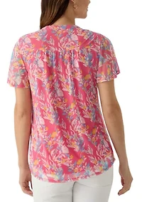 Women's Mesh Printed Top