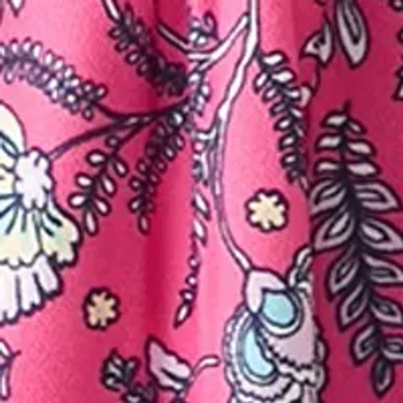 Women's Short Sleeve Printed Pleated Top